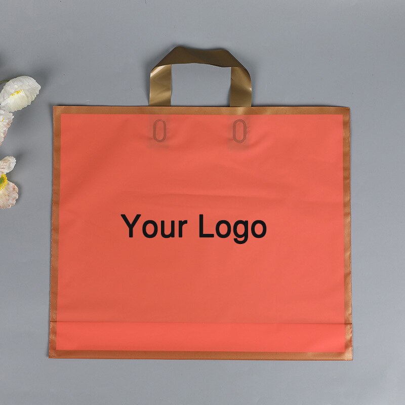 10 Pc Loop Handle Matte Surface Frosted Plastic Bags