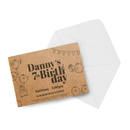 Kraft Paper Invitations/ Announcement Cards with Envelopes